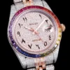 Rolex Replica Datejust 126300 41mm Arabic Dial Full-Diamond Rainbow Bezel