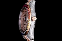 Best Replica Rolex Datejust 126300 41mm Arabic Dial Full-Diamond Rainbow Bezel