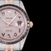 Fake Rolex Datejust 126300 41mm Arabic Dial Full-Diamond Rose Gold