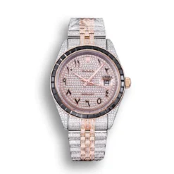 Replica Rolex Datejust 126300 41mm Arabic Dial Full-Diamond Rose Gold