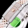 Rolex Clone Watches Datejust 126300 41mm Arabic Dial Full-Diamond Rose Gold