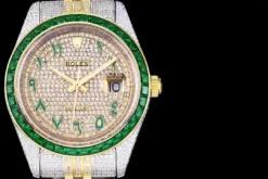 Fake Rolex Datejust 126300 41mm Arabic Dial Full-Diamond Yellow Gold