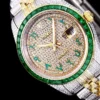 Super Clone Rolex Datejust 126300 41mm Arabic Dial Full-Diamond Yellow Gold