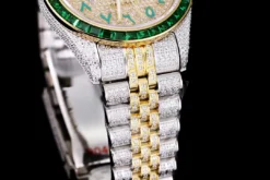 Best Fake Rolex Datejust 126300 41mm Arabic Dial Full-Diamond Yellow Gold