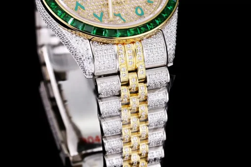Best Fake Rolex Datejust 126300 41mm Arabic Dial Full-Diamond Yellow Gold