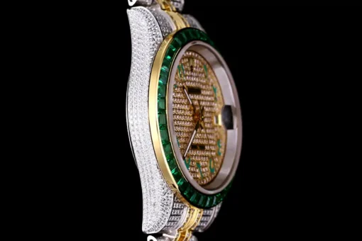 Best Rolex Replica Datejust 126300 41mm Arabic Dial Full-Diamond Yellow Gold