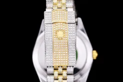 Rolex Clone Watches Datejust 126300 41mm Arabic Dial Full-Diamond Yellow Gold