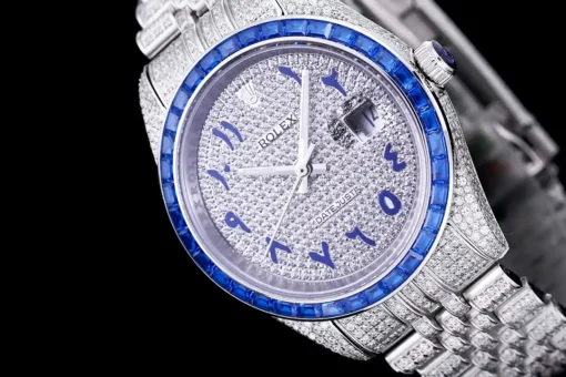 Super Clone Rolex Datejust 126300 41mm Dial Arabic Bezel Blue