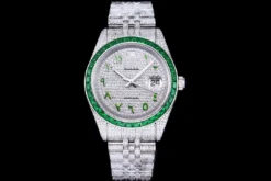 Rolex Super Clone Datejust 126300 41mm Dial Arabic Bezel Green