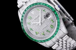 Super Clone Rolex Datejust 126300 41mm Dial Arabic Bezel Green