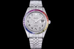 Rolex Super Clone Datejust 126300 41mm Dial Arabic Bezel Rainbow