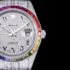 Fake Rolex Datejust 126300 41mm Dial Arabic Bezel Rainbow