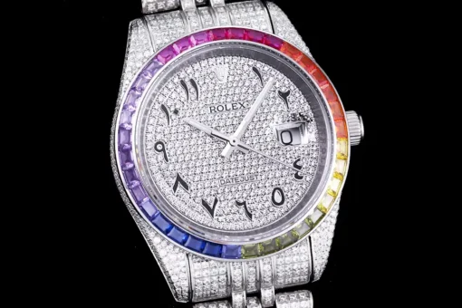 Rolex Replica Datejust 126300 41mm Dial Arabic Bezel Rainbow