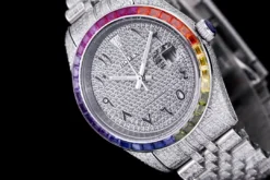 Super Clone Rolex Datejust 126300 41mm Dial Arabic Bezel Rainbow