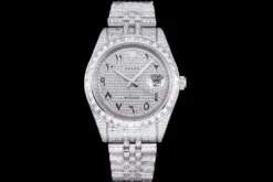 Rolex Super Clone Datejust 126300 41mm Dial Full-Diamond Arabic
