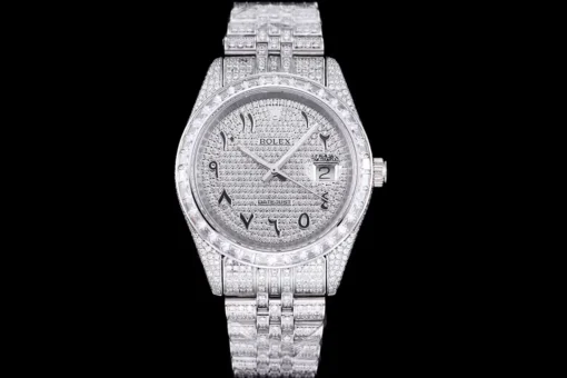 Rolex Super Clone Datejust 126300 41mm Dial Full-Diamond Arabic