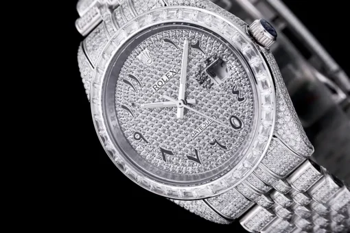 Super Clone Rolex Datejust 126300 41mm Dial Full-Diamond Arabic