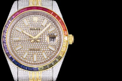 Fake Rolex Datejust 126300 41mm Dial Full-Diamond Rainbow