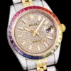Rolex Replica Datejust 126300 41mm Dial Full-Diamond Rainbow