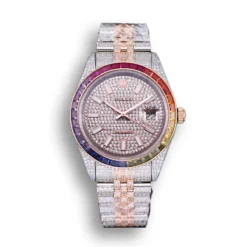 Replica Rolex Datejust 126300 41mm Dial Full-Diamond Rainbow Bezel