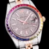 Rolex Replica Datejust 126300 41mm Dial Full-Diamond Rainbow Bezel
