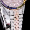 Best Fake Rolex Datejust 126300 41mm Dial Full-Diamond Rainbow Bezel
