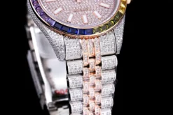 Best Fake Rolex Datejust 126300 41mm Dial Full-Diamond Rainbow Bezel