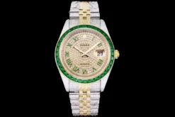 Rolex Super Clone Datejust 126300 41mm Dial Full-Diamond Yellow Gold