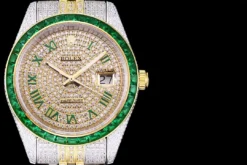 Fake Rolex Datejust 126300 41mm Dial Full-Diamond Yellow Gold