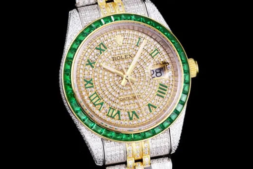 Rolex Replica Datejust 126300 41mm Dial Full-Diamond Yellow Gold