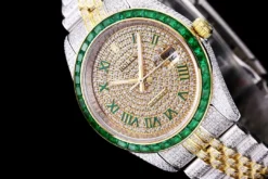 Super Clone Rolex Datejust 126300 41mm Dial Full-Diamond Yellow Gold