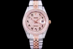 Rolex Super Clone Datejust 126300 41mm Full-Diamond Arabic Dial