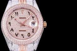 Fake Rolex Datejust 126300 41mm Full-Diamond Arabic Dial