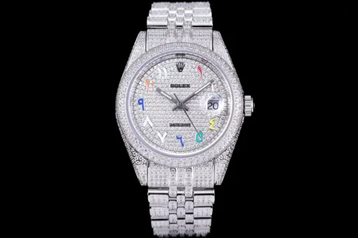Rolex Super Clone Datejust 126300 41mm Full-Diamond Dial Arabic