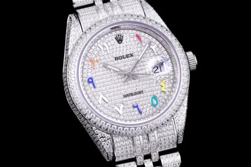 Super Clone Rolex Datejust 126300 41mm Full-Diamond Dial Arabic