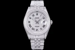 Rolex Super Clone Datejust 126300 41mm Full-Diamond Dial Roman