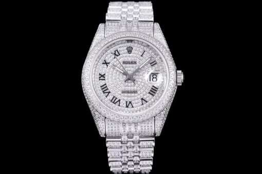 Rolex Super Clone Datejust 126300 41mm Full-Diamond Dial Roman