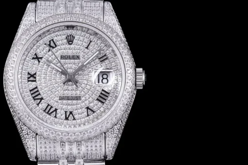 Fake Rolex Datejust 126300 41mm Full-Diamond Dial Roman