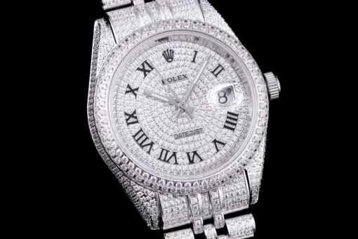 Super Clone Rolex Datejust 126300 41mm Full-Diamond Dial Roman