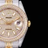 Replica Rolex Datejust 126300 41mm Full-Diamond White Baton Markers Close-Up Focus