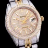 Replica Rolex Datejust 126300 41mm Full-Diamond White Baton Markers Lug Shot