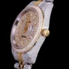 Replica Rolex Datejust 126300 41mm Full-Diamond White Baton Markers Texture Close-Up