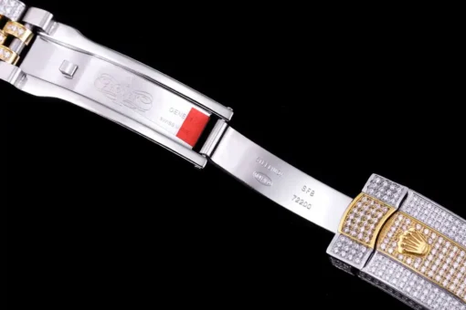 Rolex Clone Datejust 126300 41mm Full-Diamond White Baton Markers