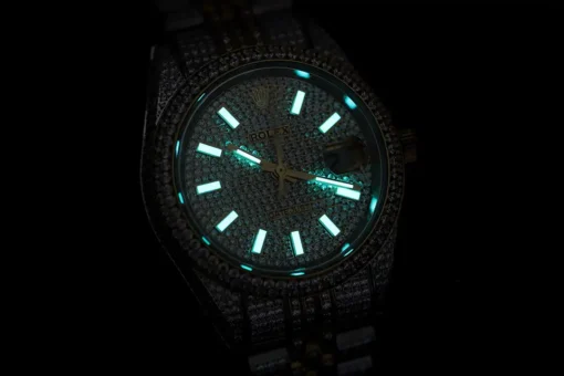 Rolex Clone Watches Datejust 126300 41mm Full-Diamond White Baton Markers