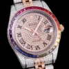 Rolex Replica Datejust 126300 41mm Roman Dial Full-Diamond Rainbow Bezel
