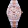 Rolex Super Clone Datejust 126300 Full-Diamond Arabic Dial 41mm