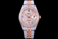 Rolex Super Clone Datejust 126300 Full-Diamond Arabic Dial 41mm