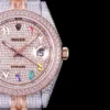 Fake Rolex Datejust 126300 Full-Diamond Arabic Dial 41mm