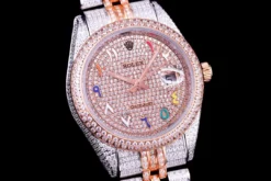 Super Clone Rolex Datejust 126300 Full-Diamond Arabic Dial 41mm