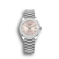 Replica Rolex Datejust 278384RBR 31mm Pink Dial set with diamonds